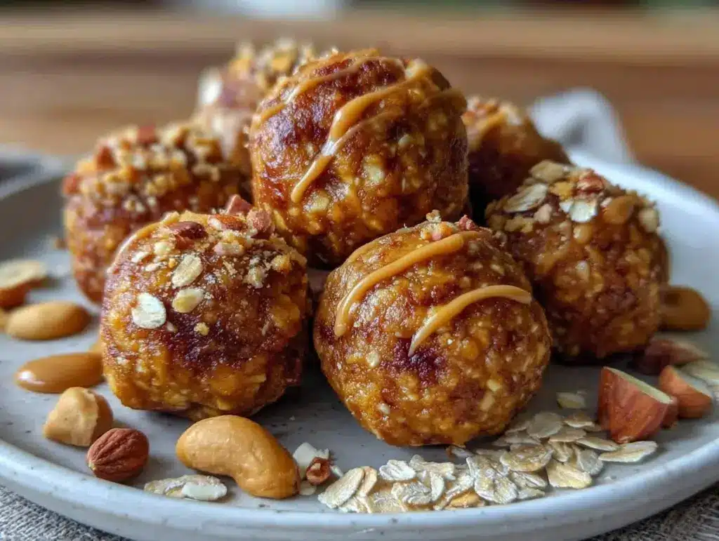 peanut butter protein energy balls - featured image