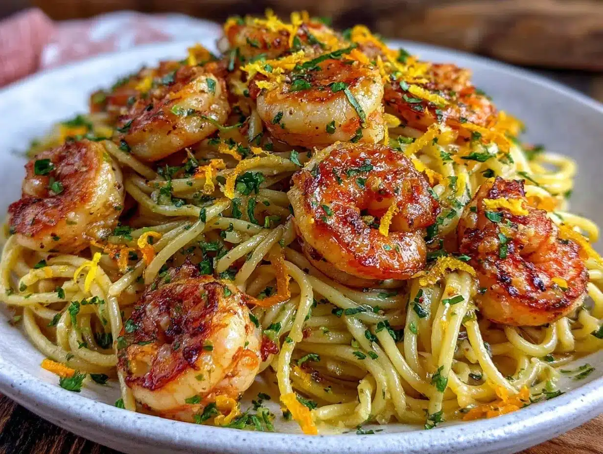 quick lemon garlic shrimp pasta preparation steps