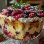 red white and blue berry trifle - featured image