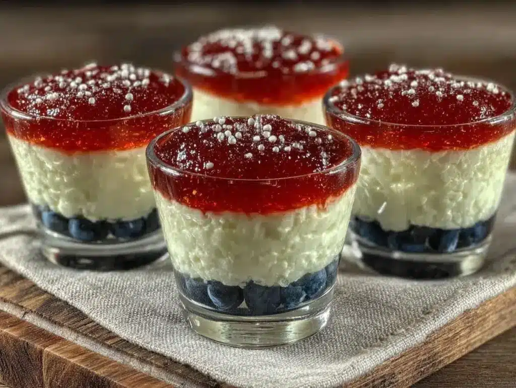red white and blue jello shots - featured image