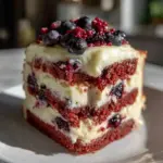 red white and blue layer cake - featured image