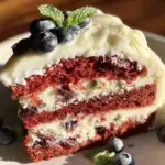 red white and blue layer cake - featured image
