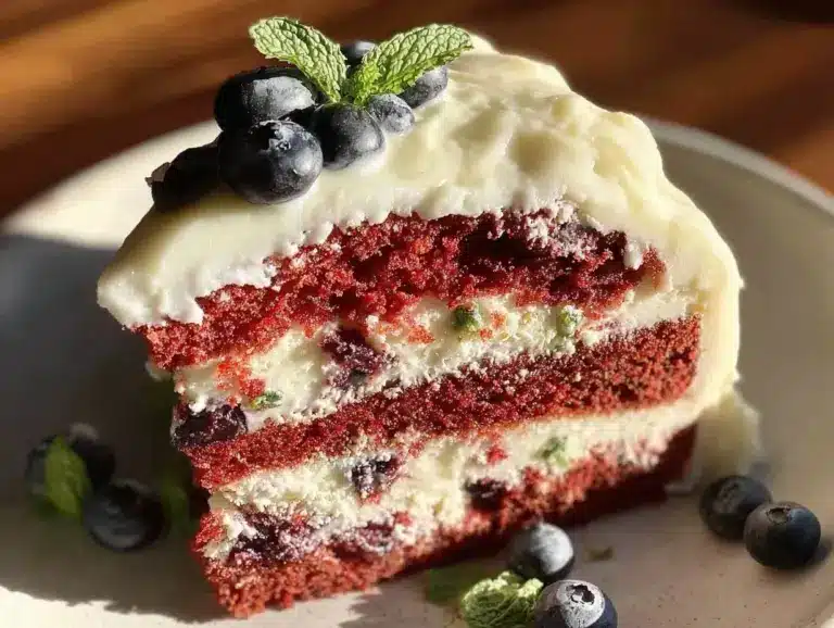 red white and blue layer cake - featured image