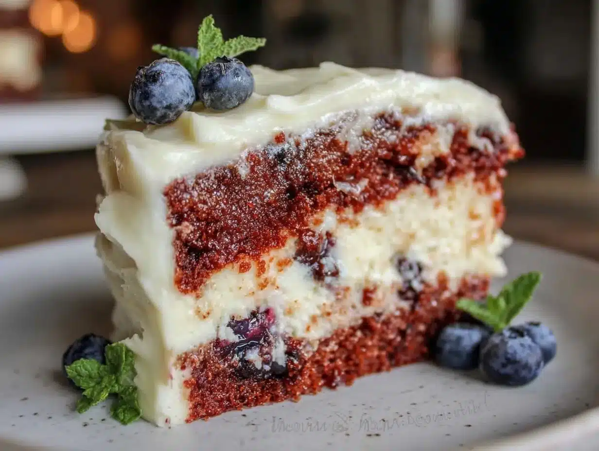 red white and blue layer cake preparation steps