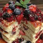 red white blue pancakes - featured image
