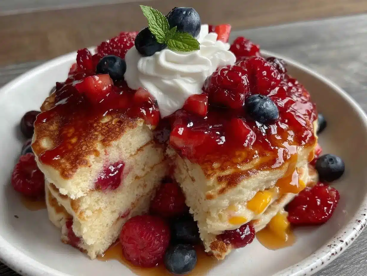 red white blue pancakes preparation steps