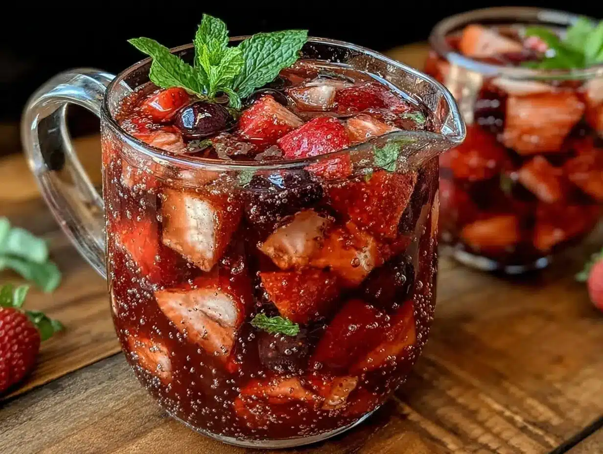 red white & blue sangria preparation steps