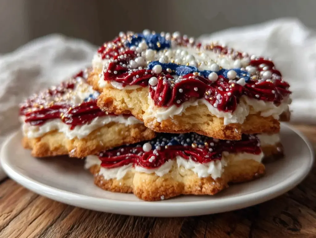 red white blue sugar cookies - featured image