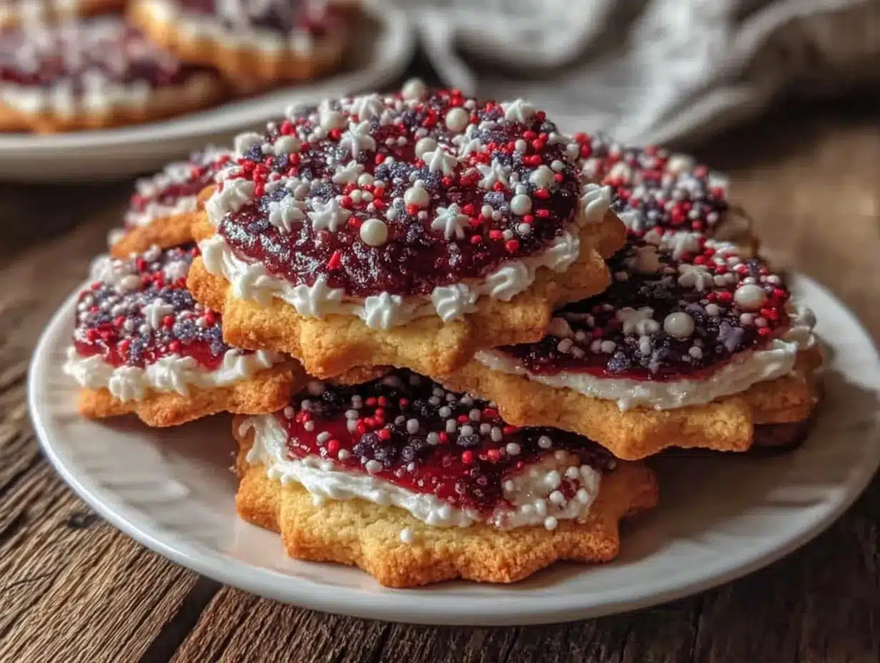 red white blue sugar cookies preparation steps