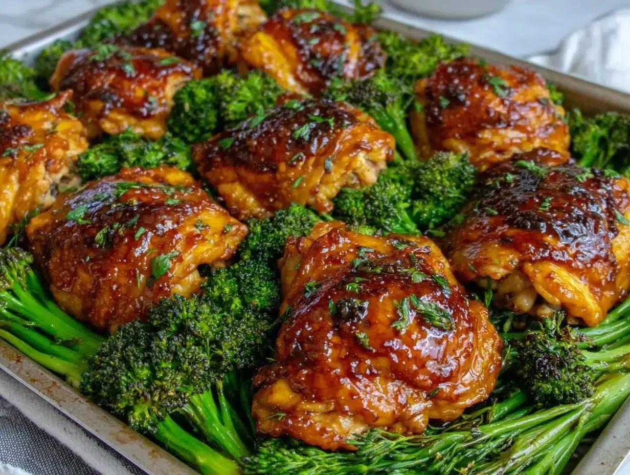 sheet pan honey garlic chicken preparation steps