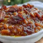 slow cooker bacon baked beans - featured image