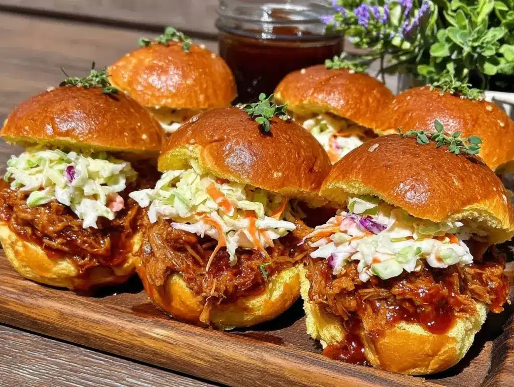 slow-cooker bbq pulled pork sliders - featured image