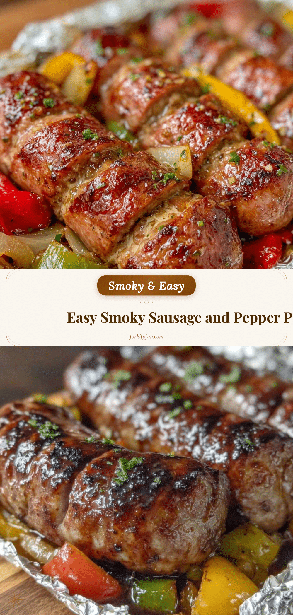 smoky sausage and pepper foil packets recipe