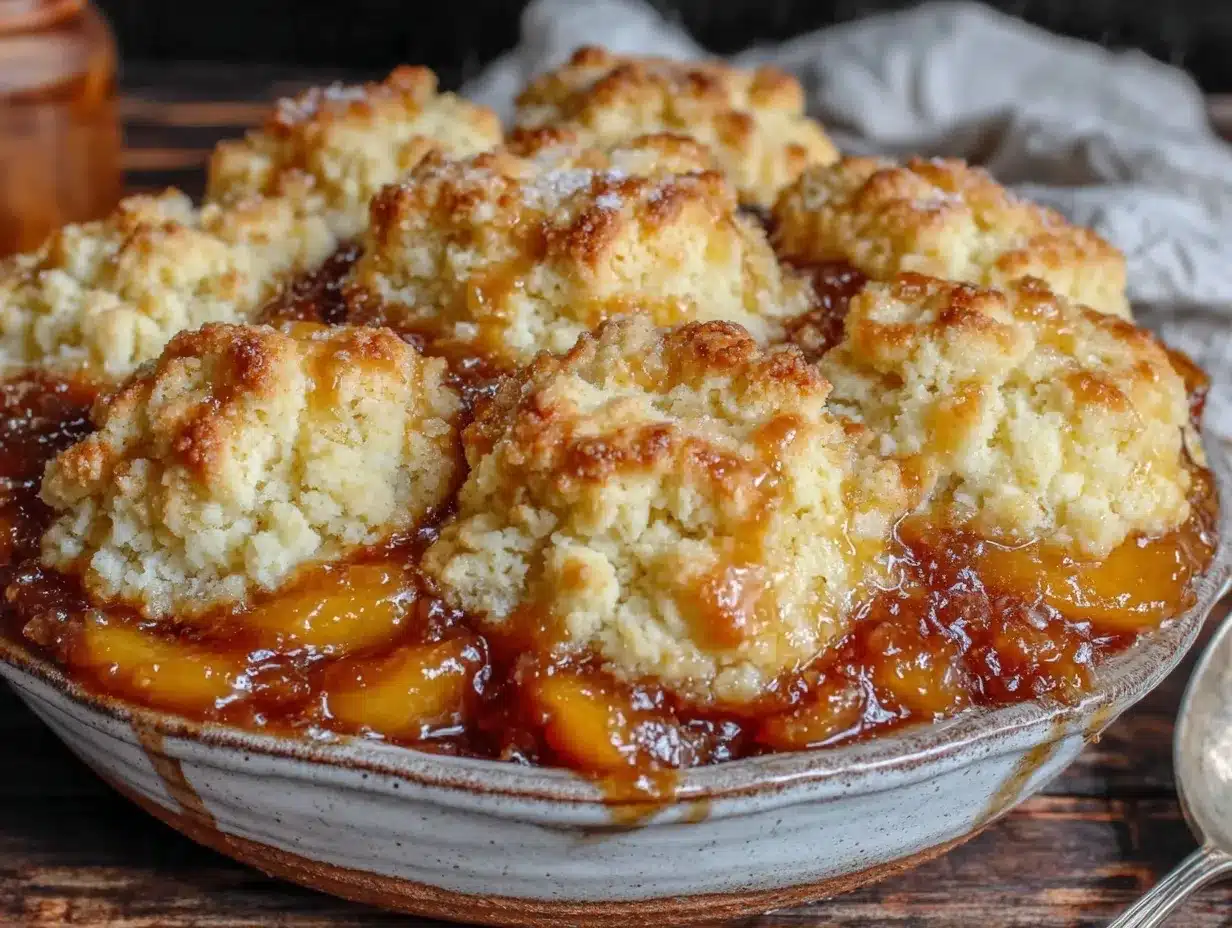 southern peach cobbler with buttermilk biscuits preparation steps
