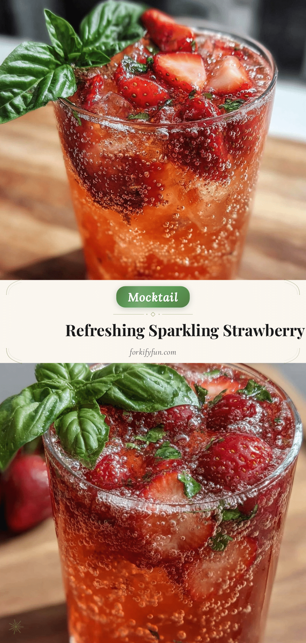 sparkling strawberry basil mocktail recipe