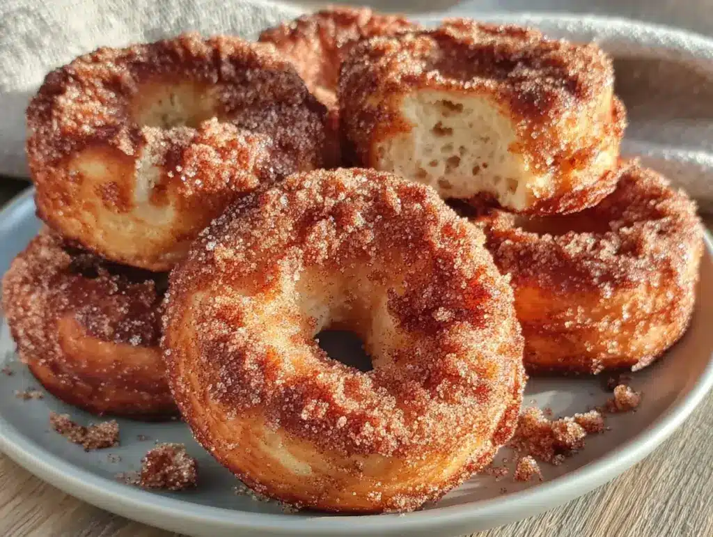 star-shaped cinnamon sugar donuts air fryer - featured image