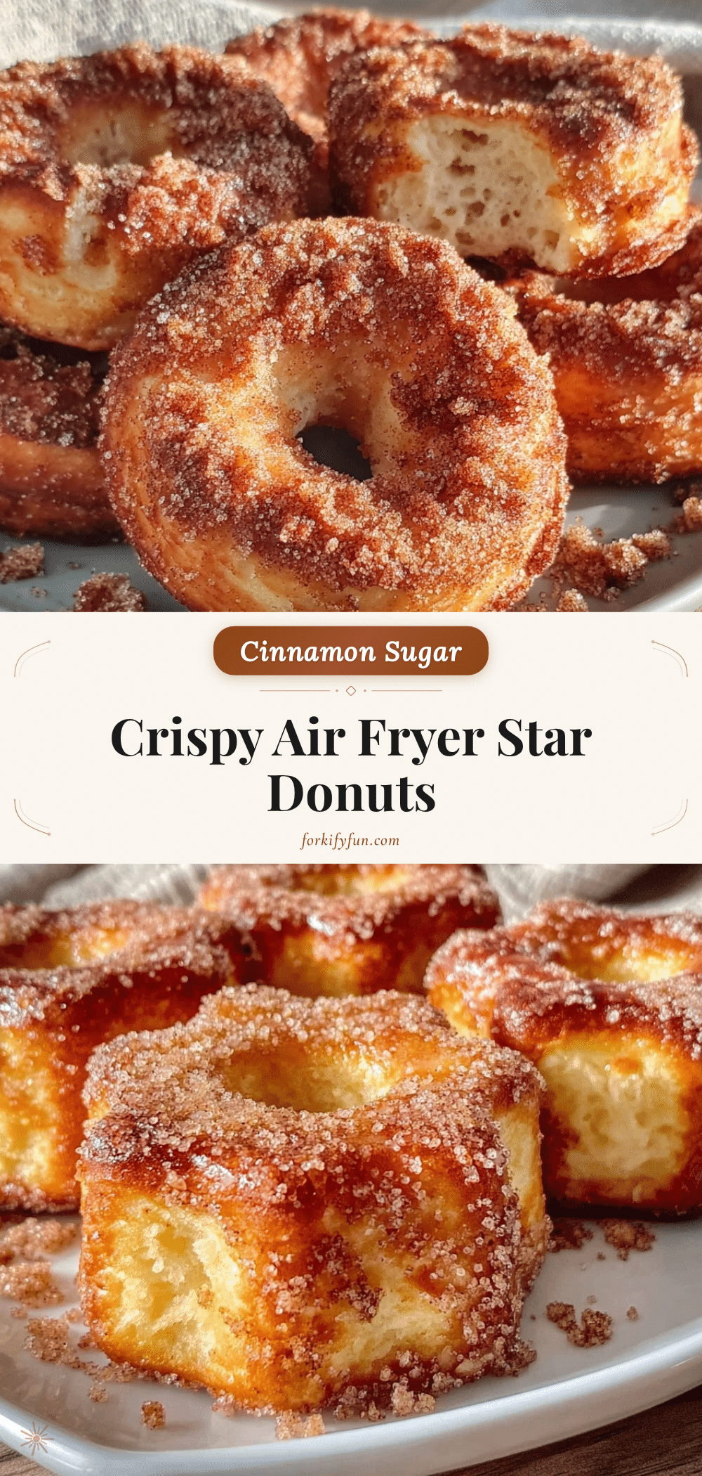star-shaped cinnamon sugar donuts air fryer recipe