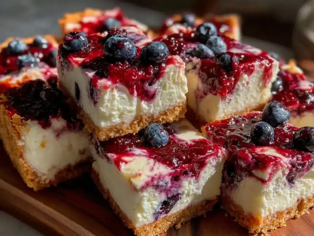 star-spangled cheesecake bars - featured image