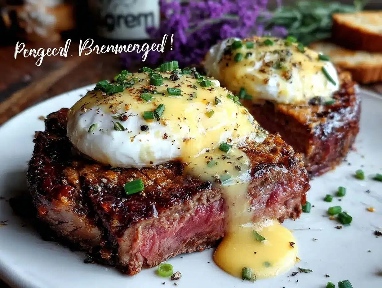 steak and eggs benedict preparation steps