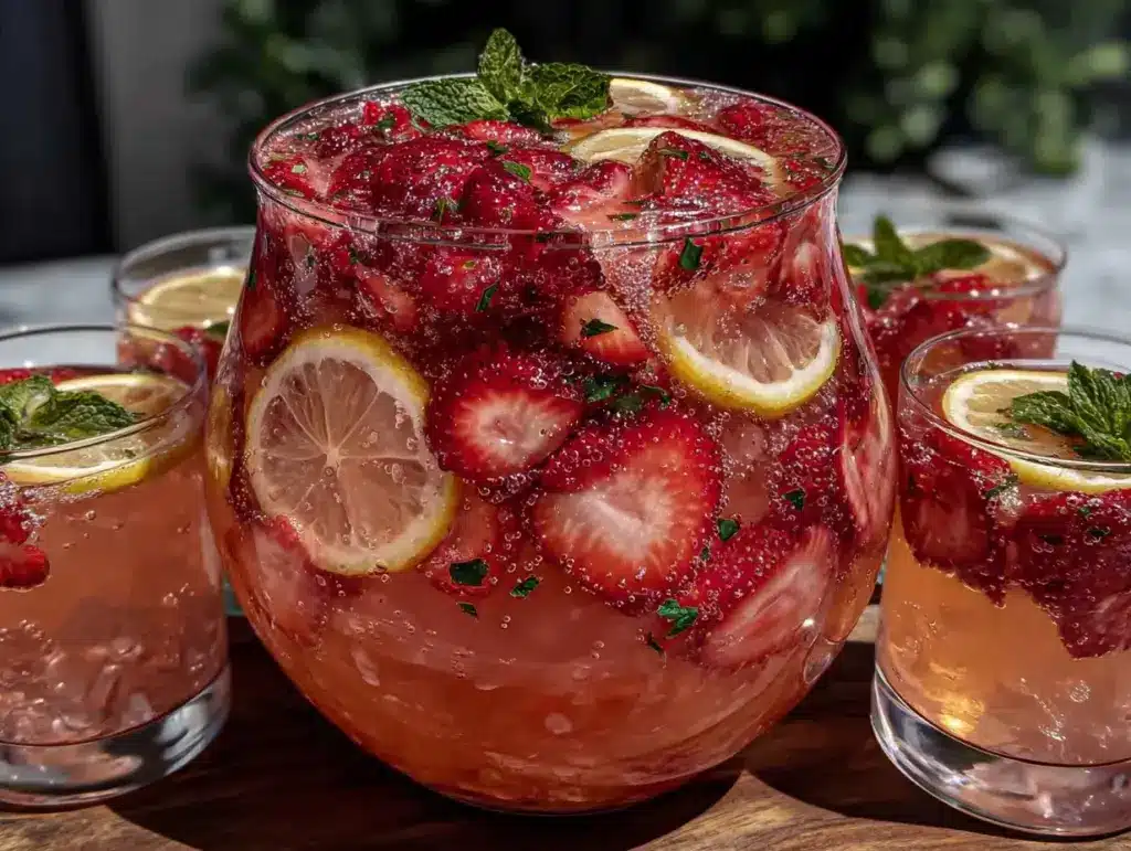 strawberry lemonade vodka punch - featured image
