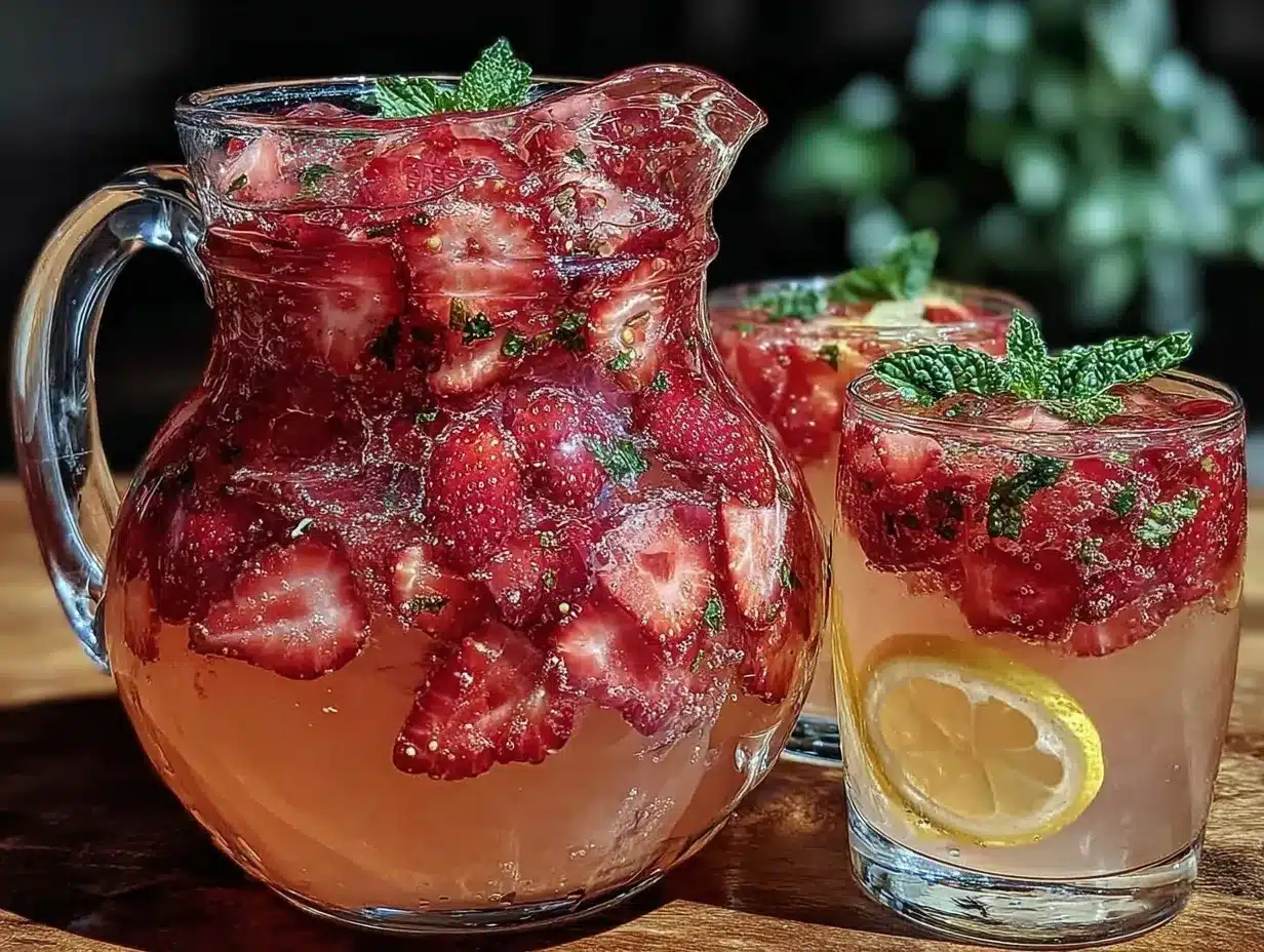 strawberry lemonade vodka punch preparation steps