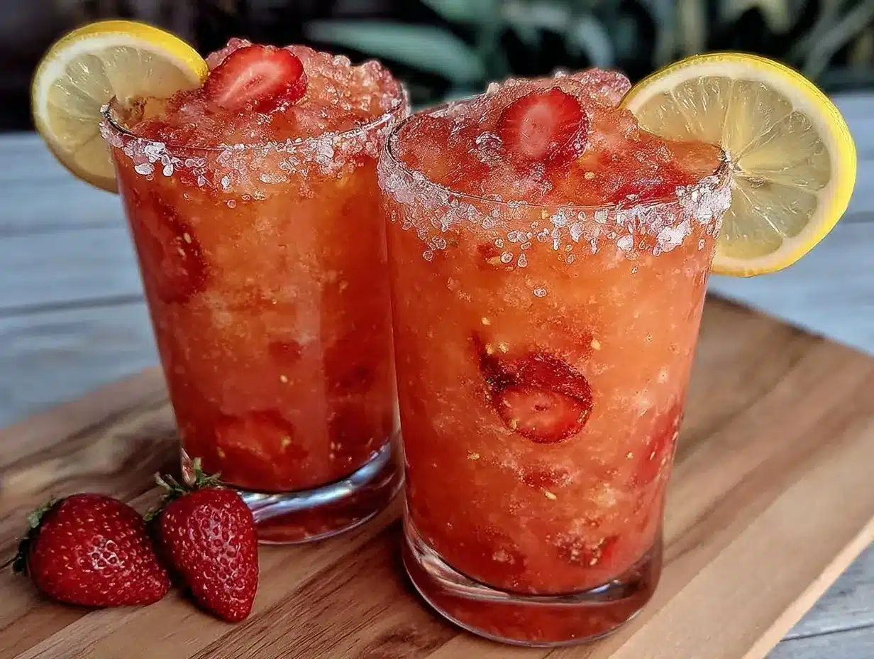 strawberry lemonade vodka slushies preparation steps