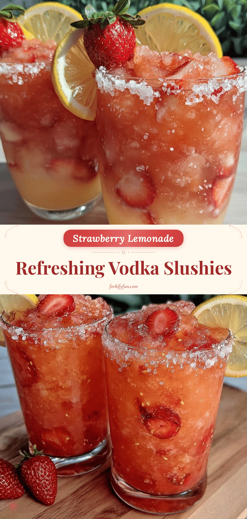 strawberry lemonade vodka slushies recipe