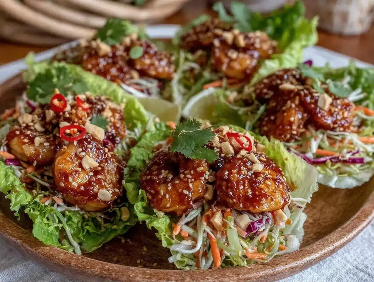 thai shrimp lettuce wraps preparation steps