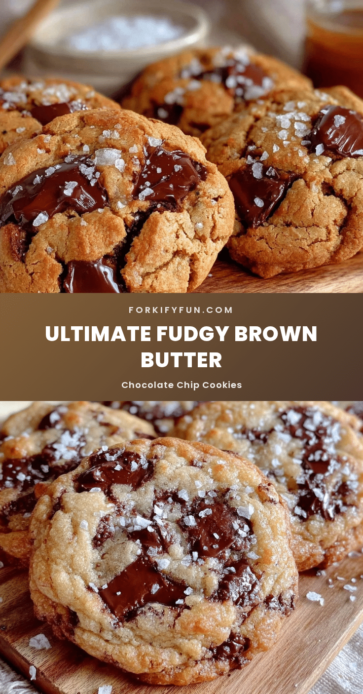 Ultimate Fudgy Brown Butter Chocolate Chip Cookies recipe