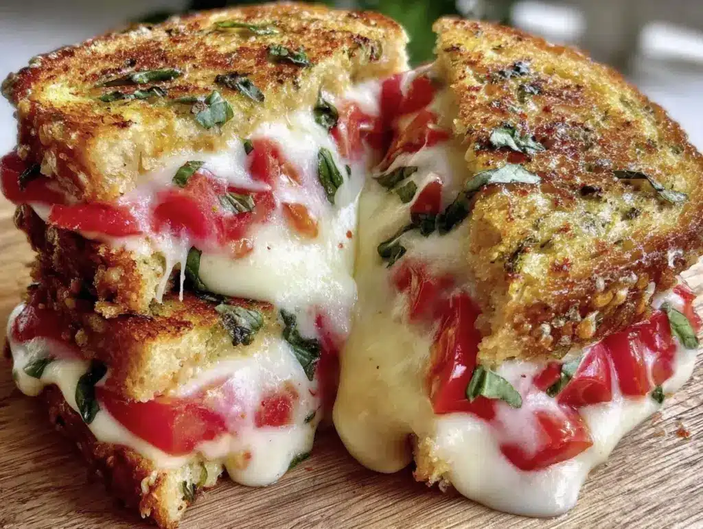 Ultimate Gooey Tomato Basil Caprese Grilled Cheese - featured image