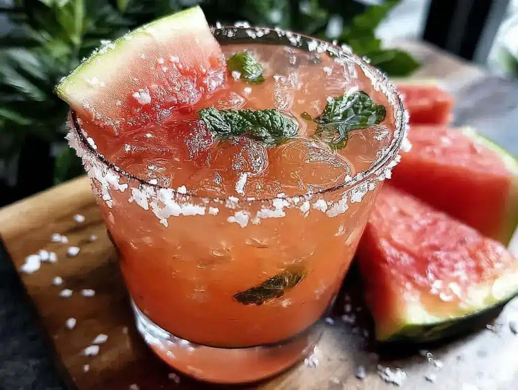 watermelon mint margarita - featured image