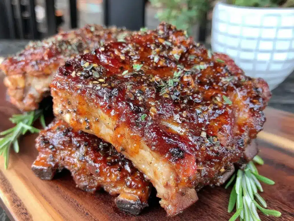 whiskey glazed BBQ ribs - featured image