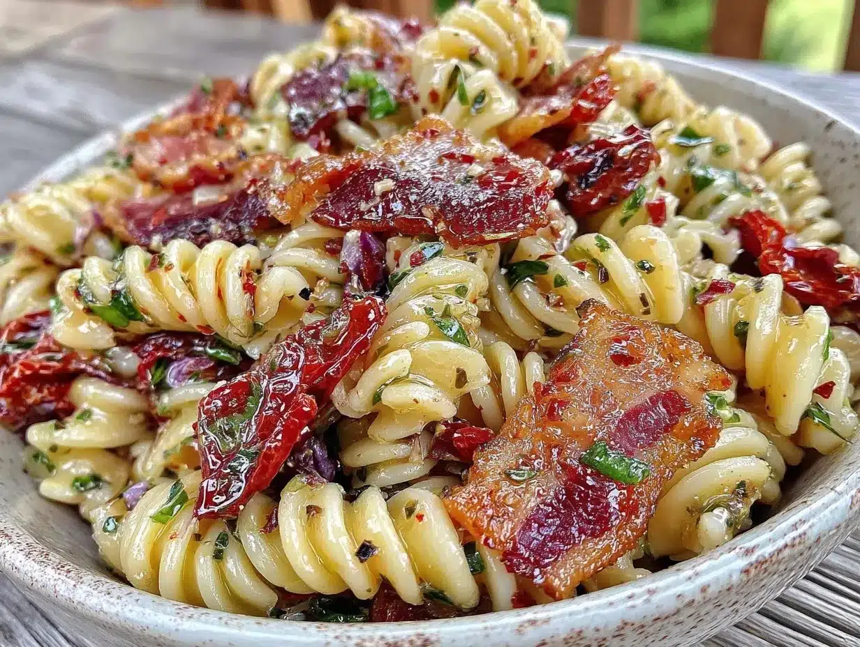 BLT pasta salad preparation steps