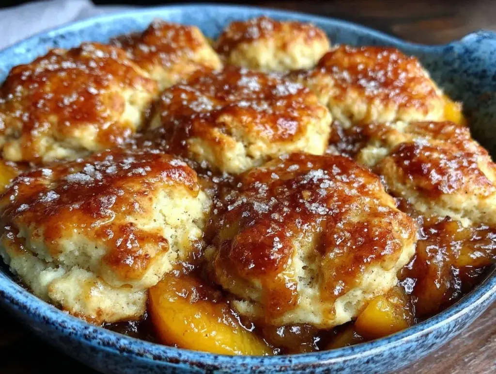 brown sugar peach cobbler - featured image