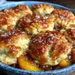 brown sugar peach cobbler - featured image