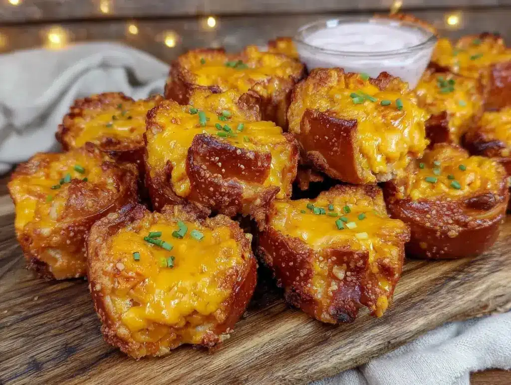 buffalo chicken dip stuffed pretzel bites - featured image