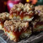 caramel apple crumble bars - featured image