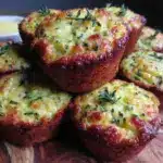 cheesy zucchini cornbread muffins - featured image