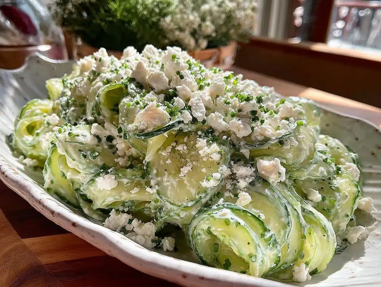 creamy cucumber dill salad with feta preparation steps