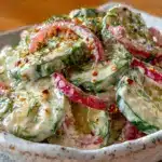 creamy dill cucumber salad - featured image