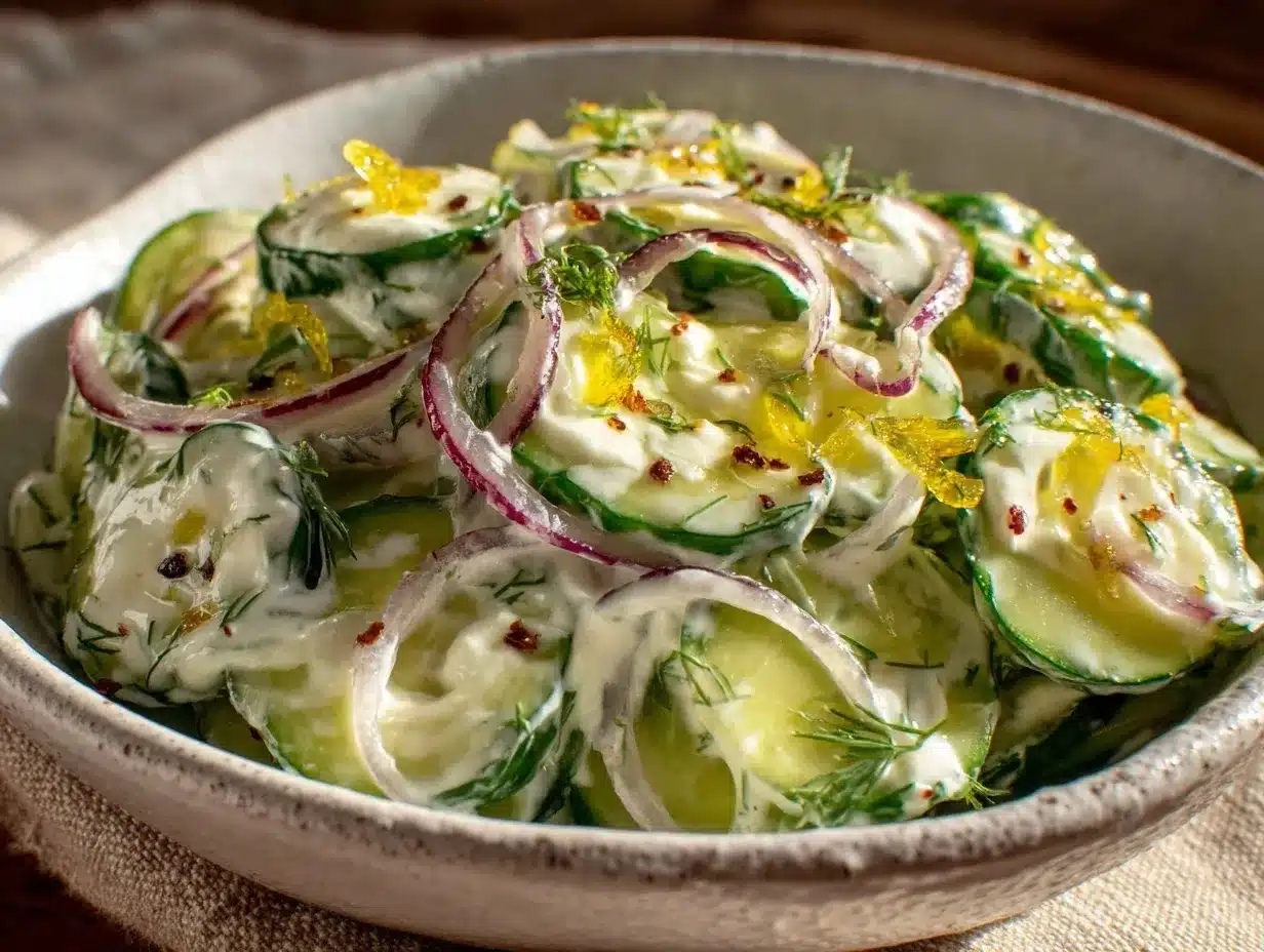 creamy dill cucumber salad preparation steps