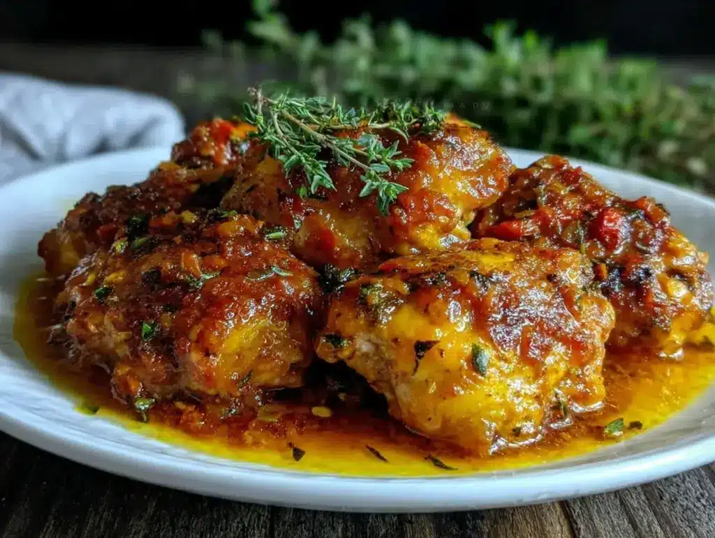 creamy marry me chicken thighs - featured image