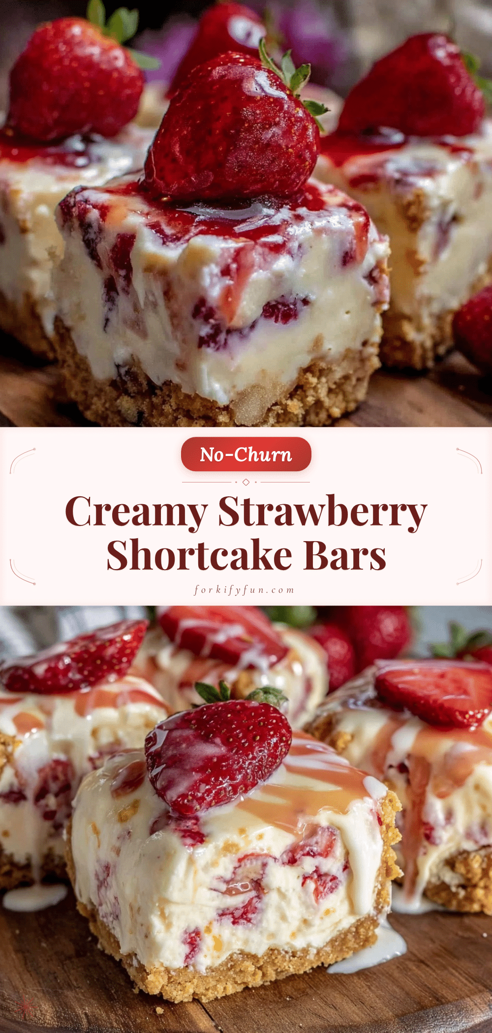 creamy no-churn strawberry shortcake ice cream bars recipe