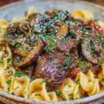 creamy one-pot beef stroganoff - featured image