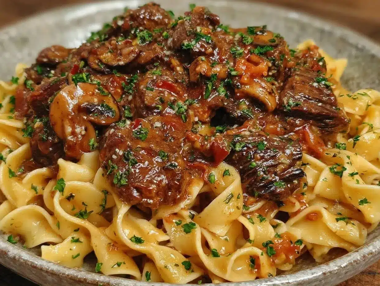 creamy one-pot beef stroganoff preparation steps