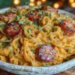creamy one-pot pumpkin pasta with sausage - featured image