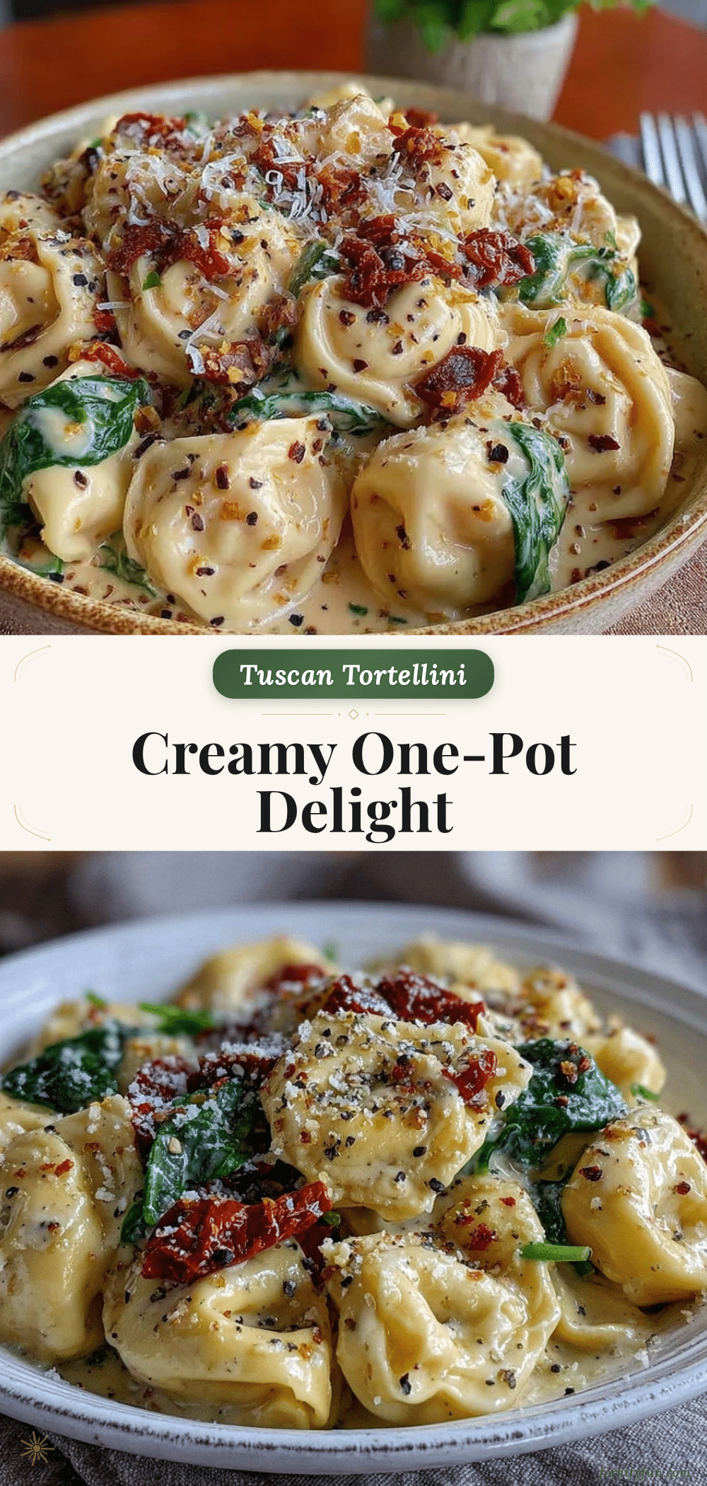 creamy one-pot tuscan tortellini recipe