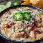 creamy slow cooker white chicken chili - featured image