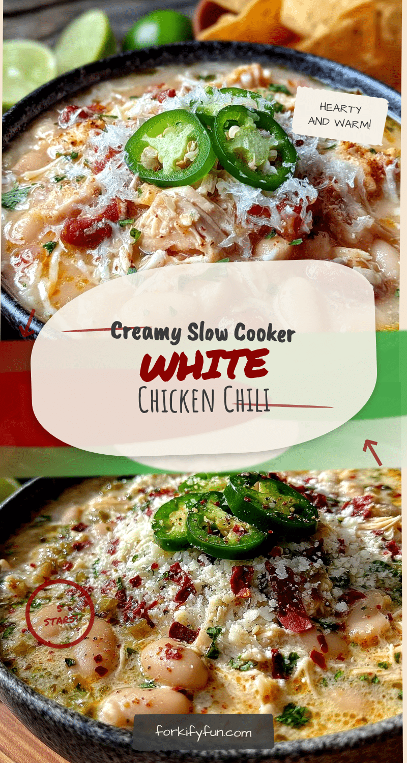 creamy slow cooker white chicken chili recipe