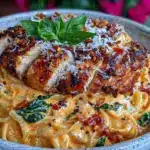 creamy tuscan chicken pasta - featured image